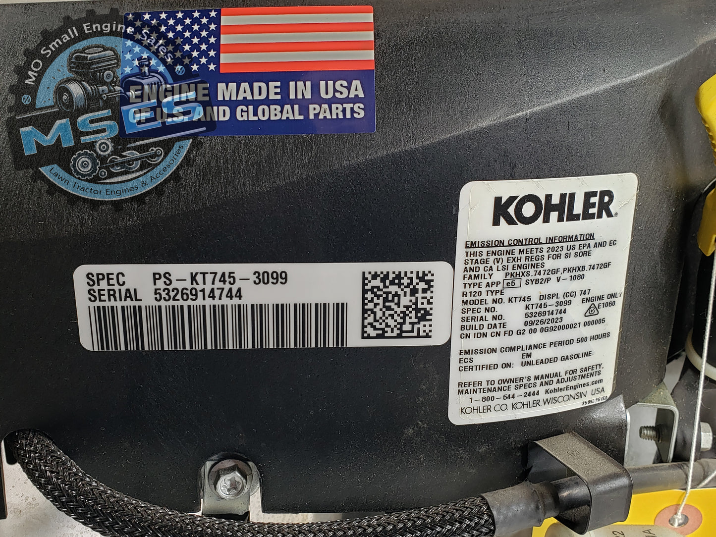 26HP Kohler 7000 Series KT745-3099 - 725CC 1" Dia. x 3-5/32" Keyed Crankshaft