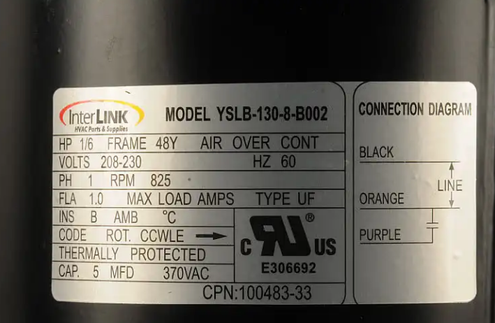 New Genuine OEM Lennox Fan Motor 92W51