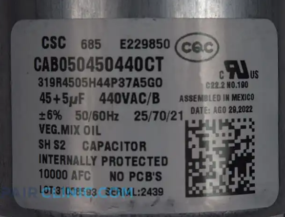 New Genuine OEM Goodman CAP050450440RTP Dual Run Capacitor