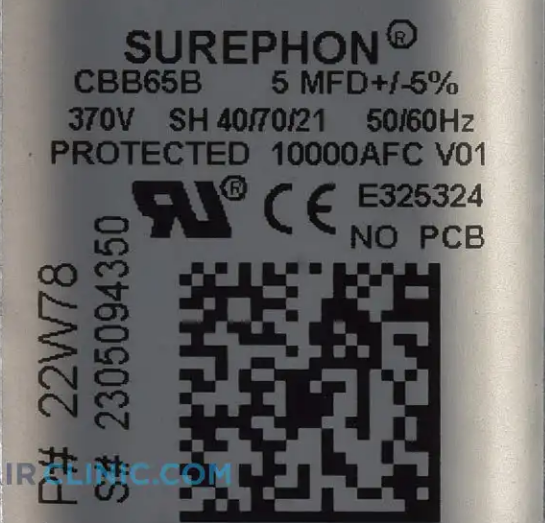 New Genuine OEM Lennox Run Capacitor 22W78