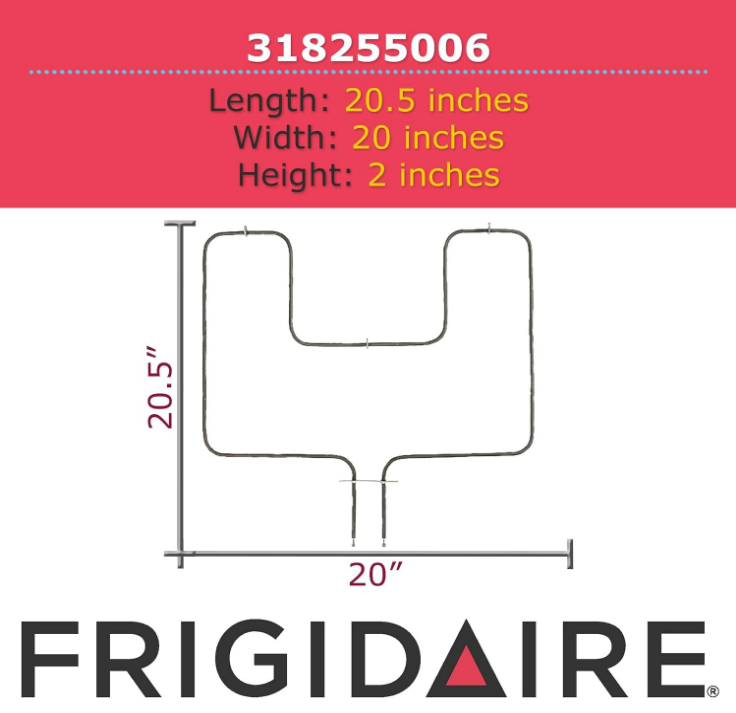 New Genuine OEM Frigidaire Range/Stove/Oven Bake Element 318255006