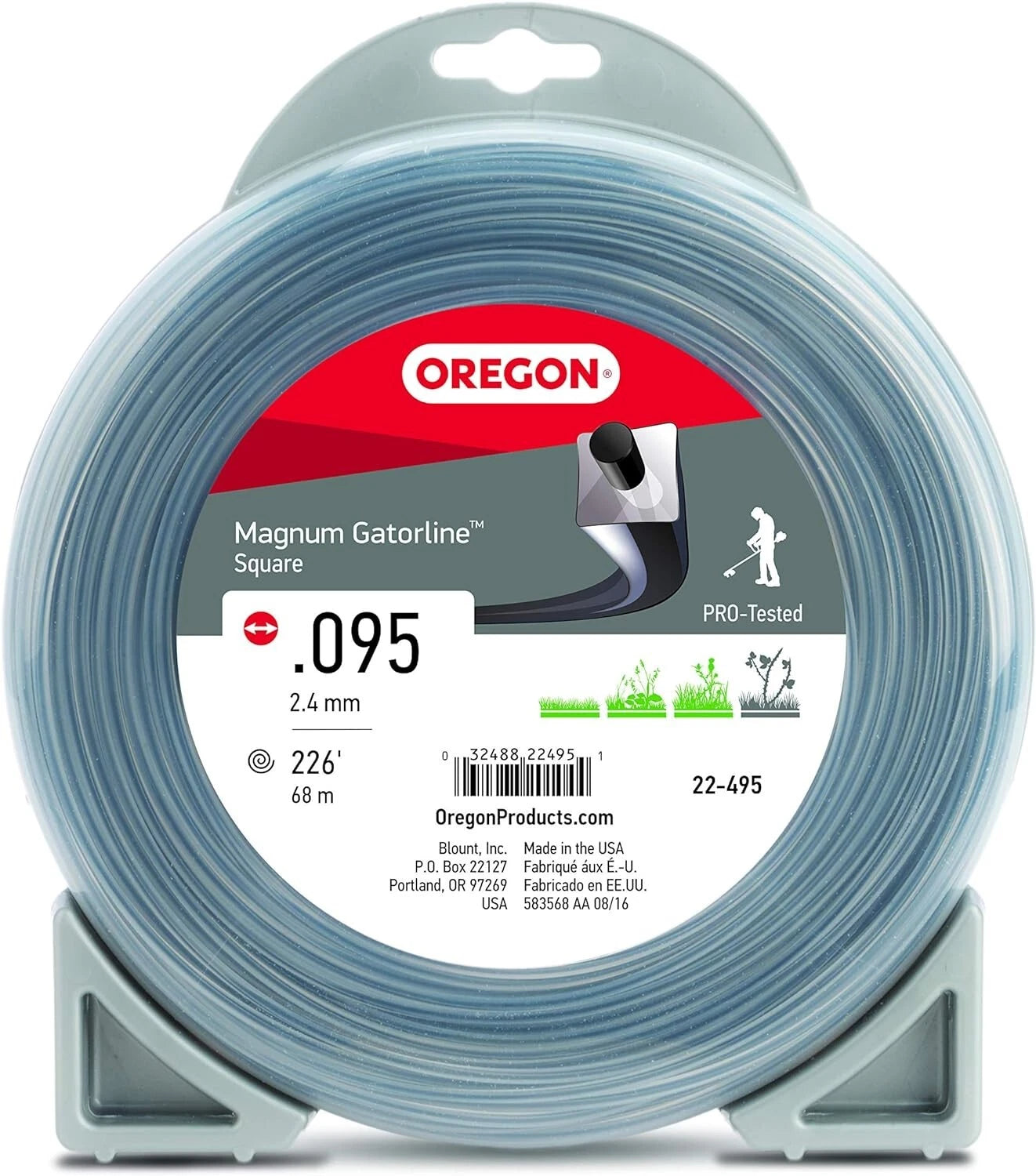 Oregon 22-495 Magnum Gatorline Square Trimmer Line .095" by 226' Trimmer Line