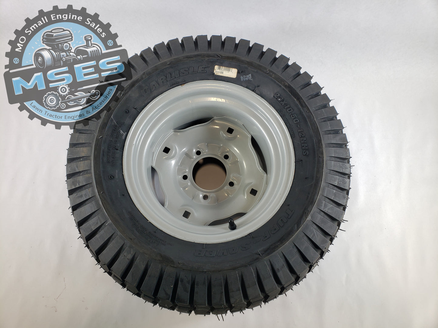 Carlisle 15763 23 x 10.50 - 12 NHS Turf Saver Tread Pneumatic Wheel Assembly
