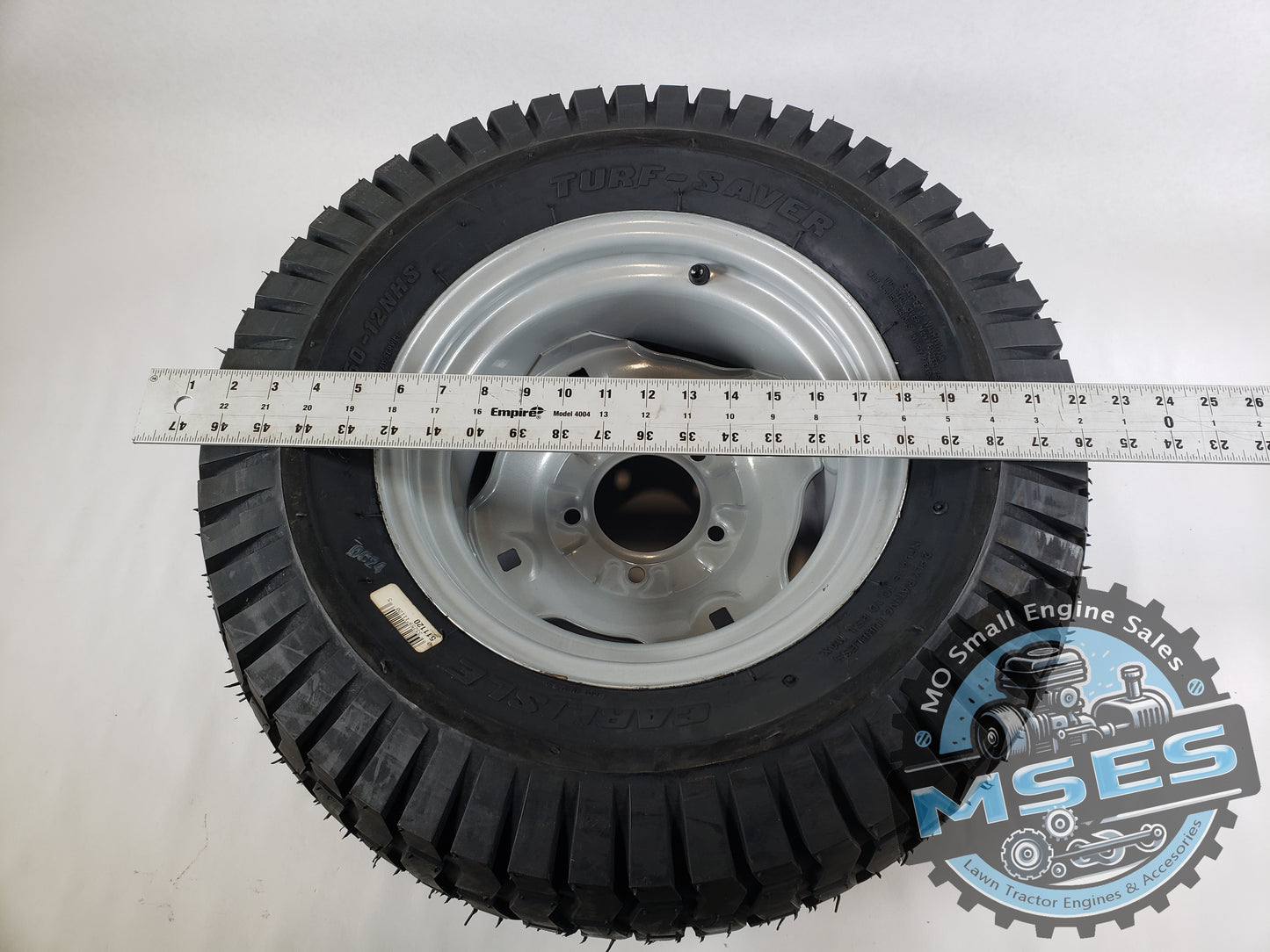 Carlisle 15763 23 x 10.50 - 12 NHS Turf Saver Tread Pneumatic Wheel Assembly