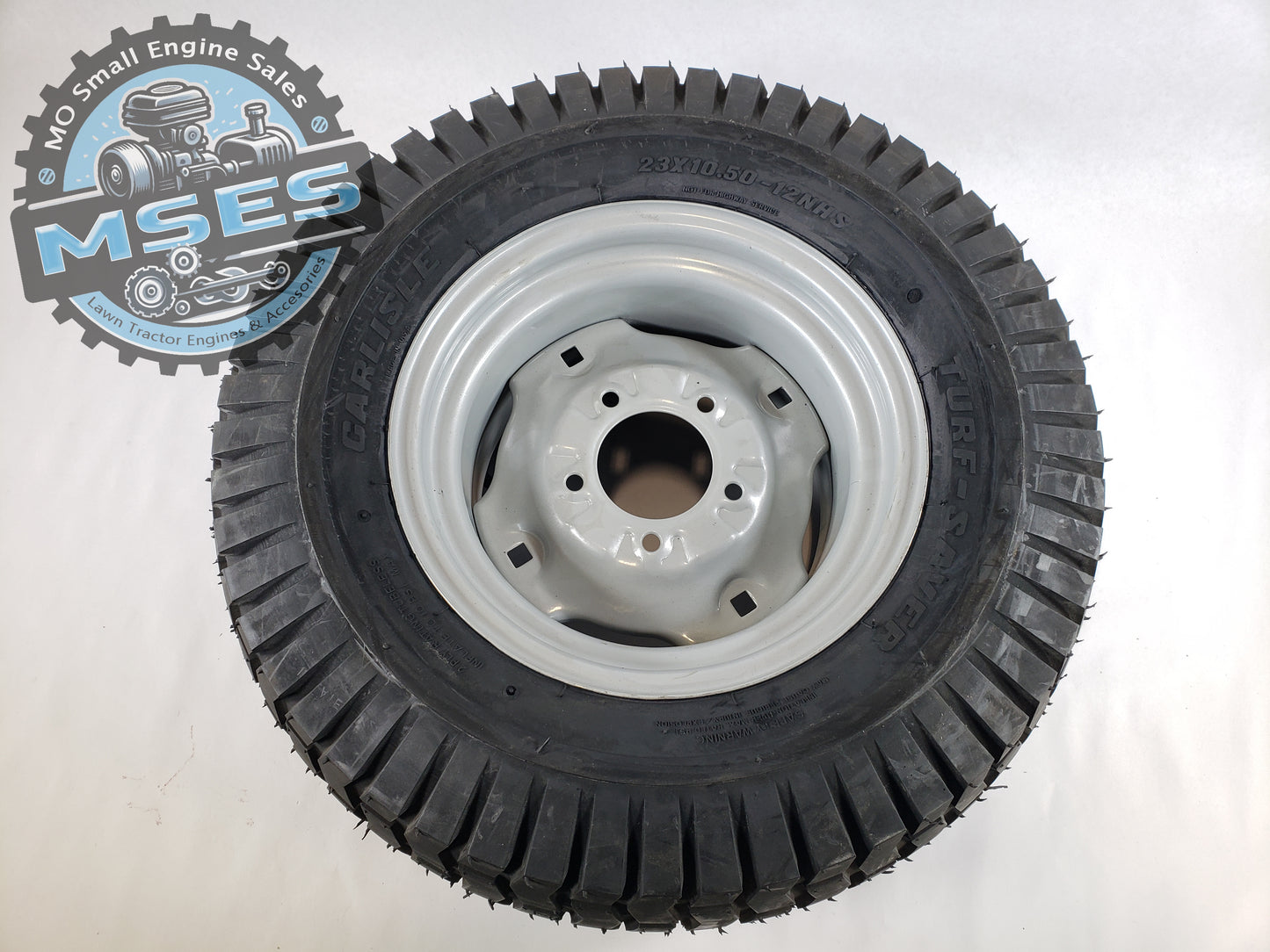 Carlisle 15763 23 x 10.50 - 12 NHS Turf Saver Tread Pneumatic Wheel Assembly