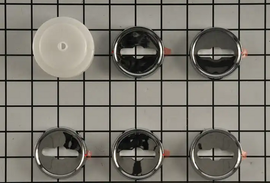 New Genuine OEM Whirlpool Range/Stove/Oven Knob Bezel Set of 5 W10814133
