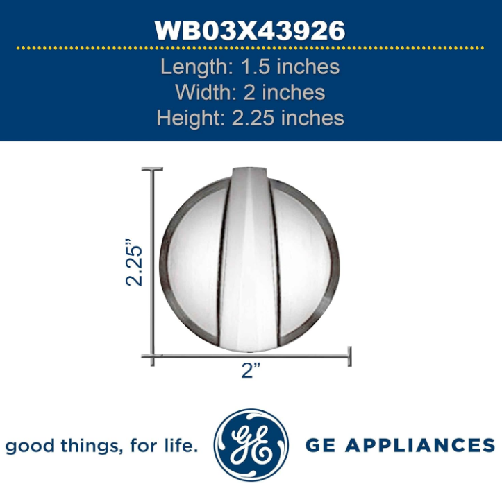 New Genuine OEM GE Range/Stove/Oven Control Knob Kit WB03X43926