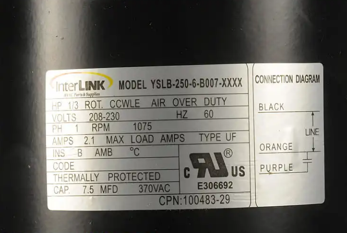 New Genuine OEM Lennox Fan Motor 68J24