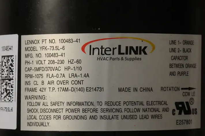 New Genuine OEM Lennox Condenser Fan Motor 12F49