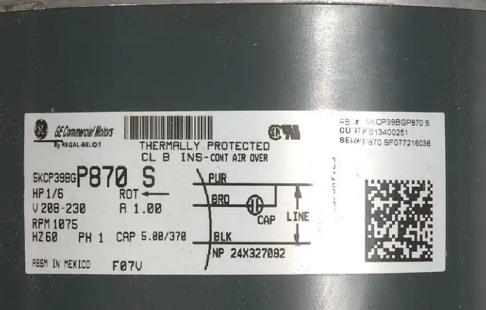 New Genuine OEM Goodman Condenser Fan Motor B13400251S