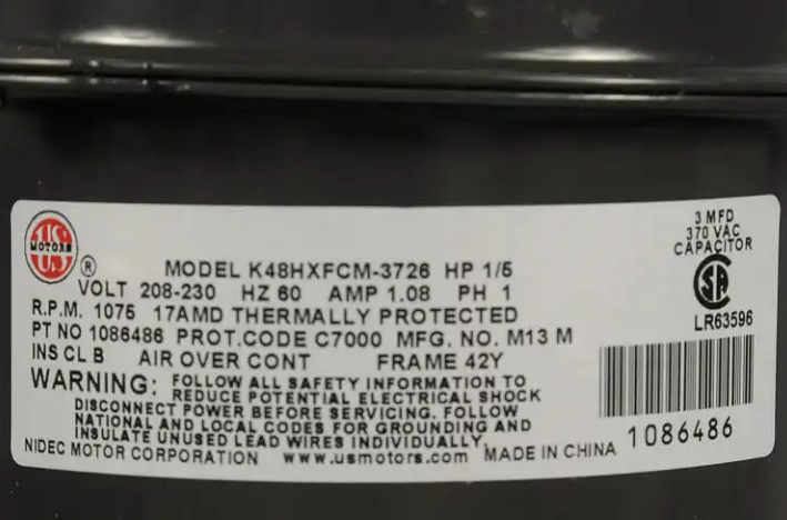 New Genuine OEM ICP Condenser Fan Motor 1086486