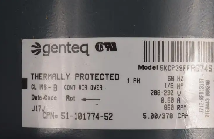 New Genuine OEM Rheem Condenser Fan Motor PD512807
