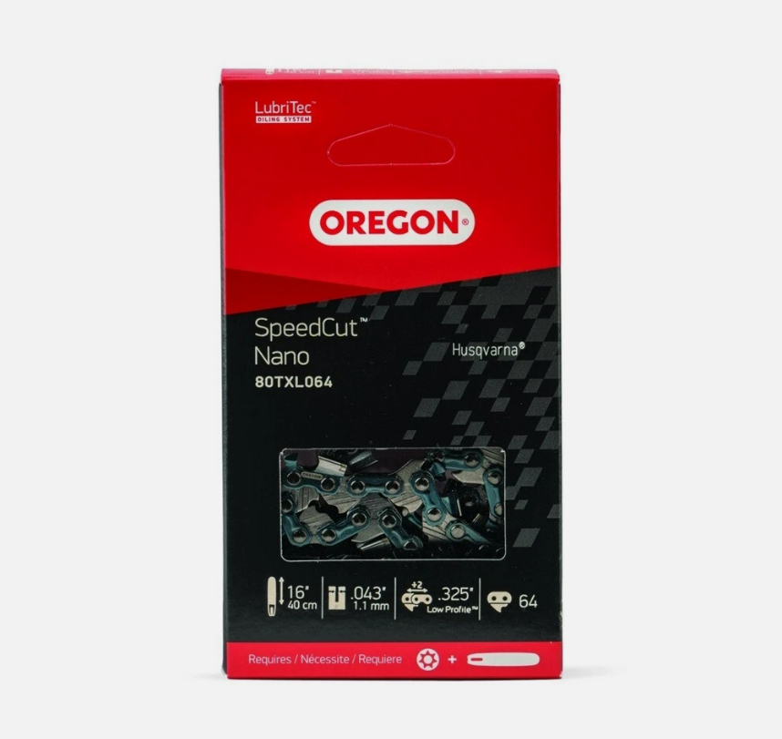 Oregon 80TXL064G Speedcut Nano .325" Pitch .043" Gauge, 16" Chainsaw Chain