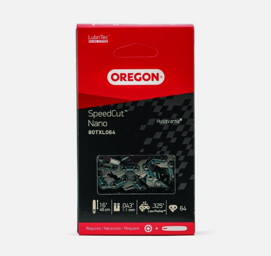 Oregon 80TXL064G Speedcut Nano .325" Pitch .043" Gauge, 16" Chainsaw Chain