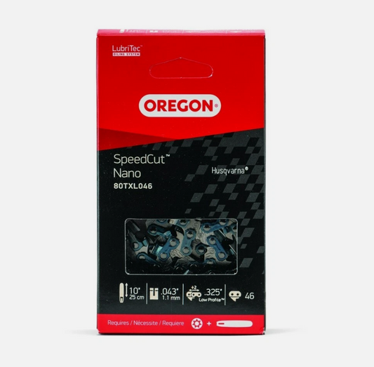 Oregon 80TXL046G SpeedCut Nano Chain, .325" LP Pitch, .043" Gauge, 46 DL
