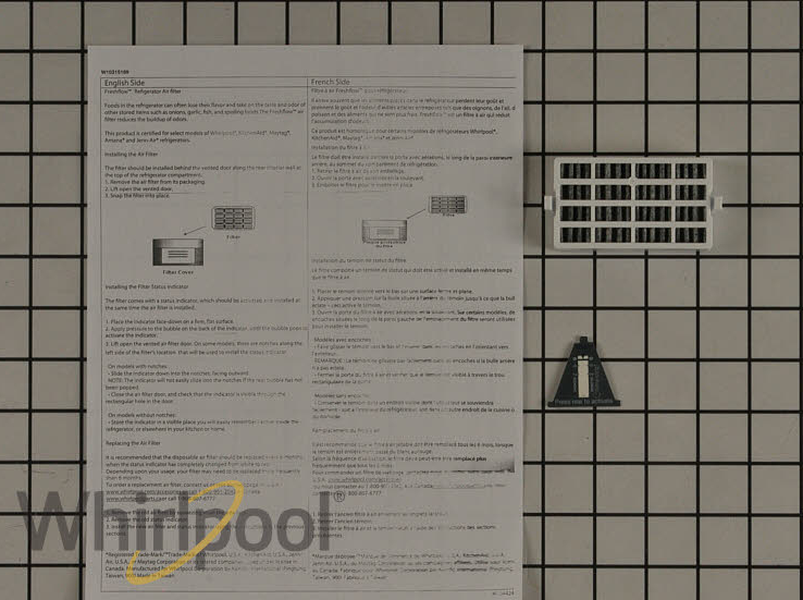 New Genuine OEM Whirlpool W10311524 Refrigerator Air Filter
