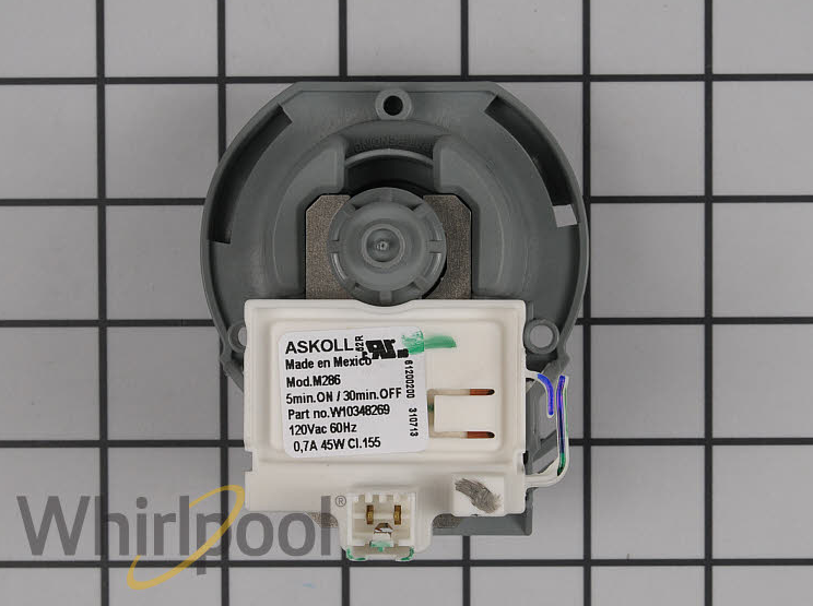 New Genuine OEM Whirlpool Dishwasher Drain Pump WPW10348269