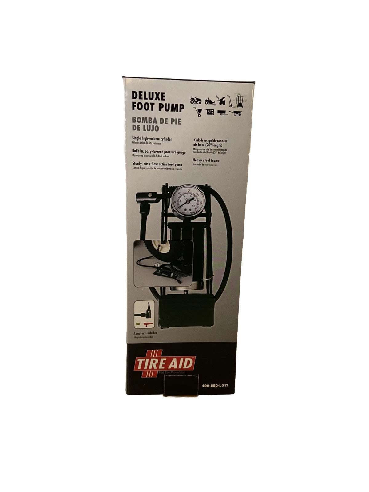 Deluxe Foot Pump Inflator for Snow Blower Tires Arnold Part # 490-850-L017