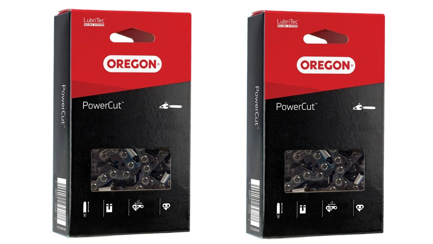 Lot of 2 Genuine Oregon 22LPX074G PowerCut Saw Chain 74 Links For 18" Bars
