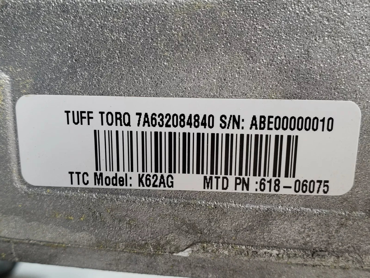 Tuff Torq Hydrostatic Transaxle 7A632084840 MTD AXLE HEAD