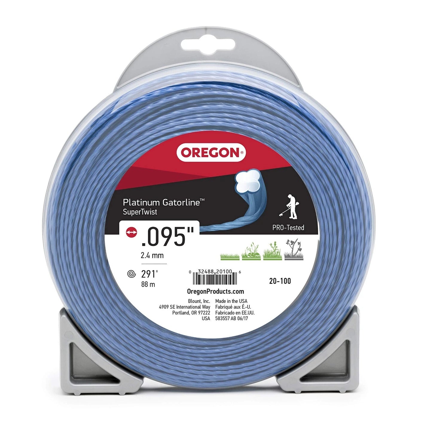 Genuine Oregon 20-100 Platinum Gatorline Supertwist Trimmer Line .95" x 291'
